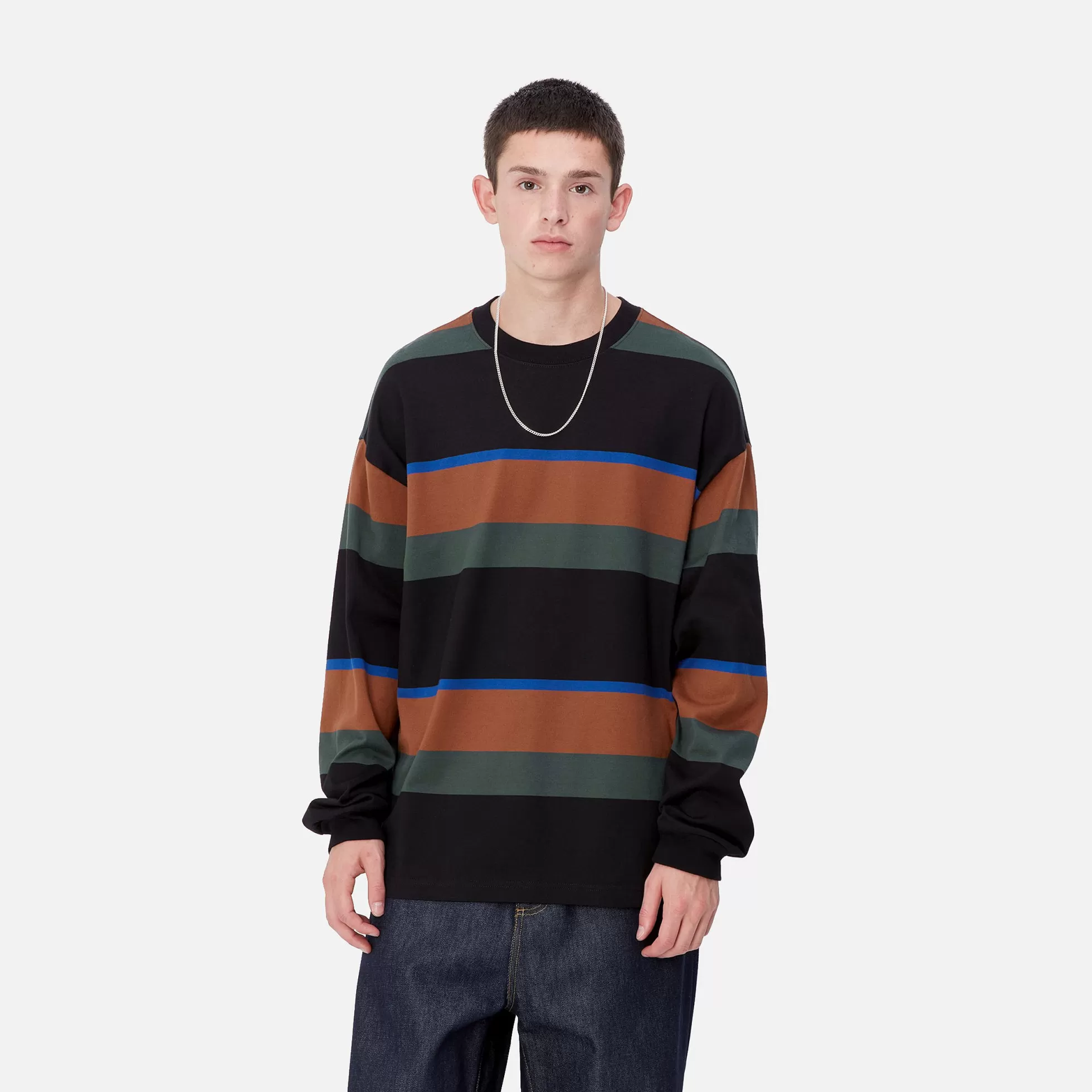 T-Shirts & Polos^Carhartt WIP L/S Sundling T-Shirt Sundling Stripe, Deep H Brown