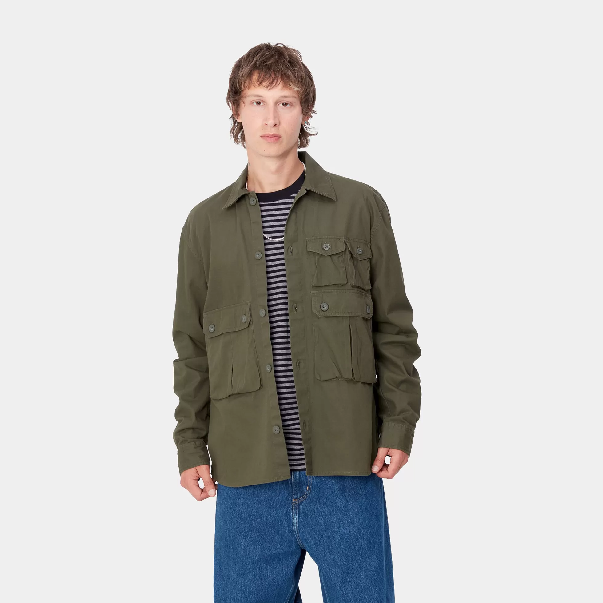 Chemises^Carhartt WIP L/S Tracker Shirt Office Green