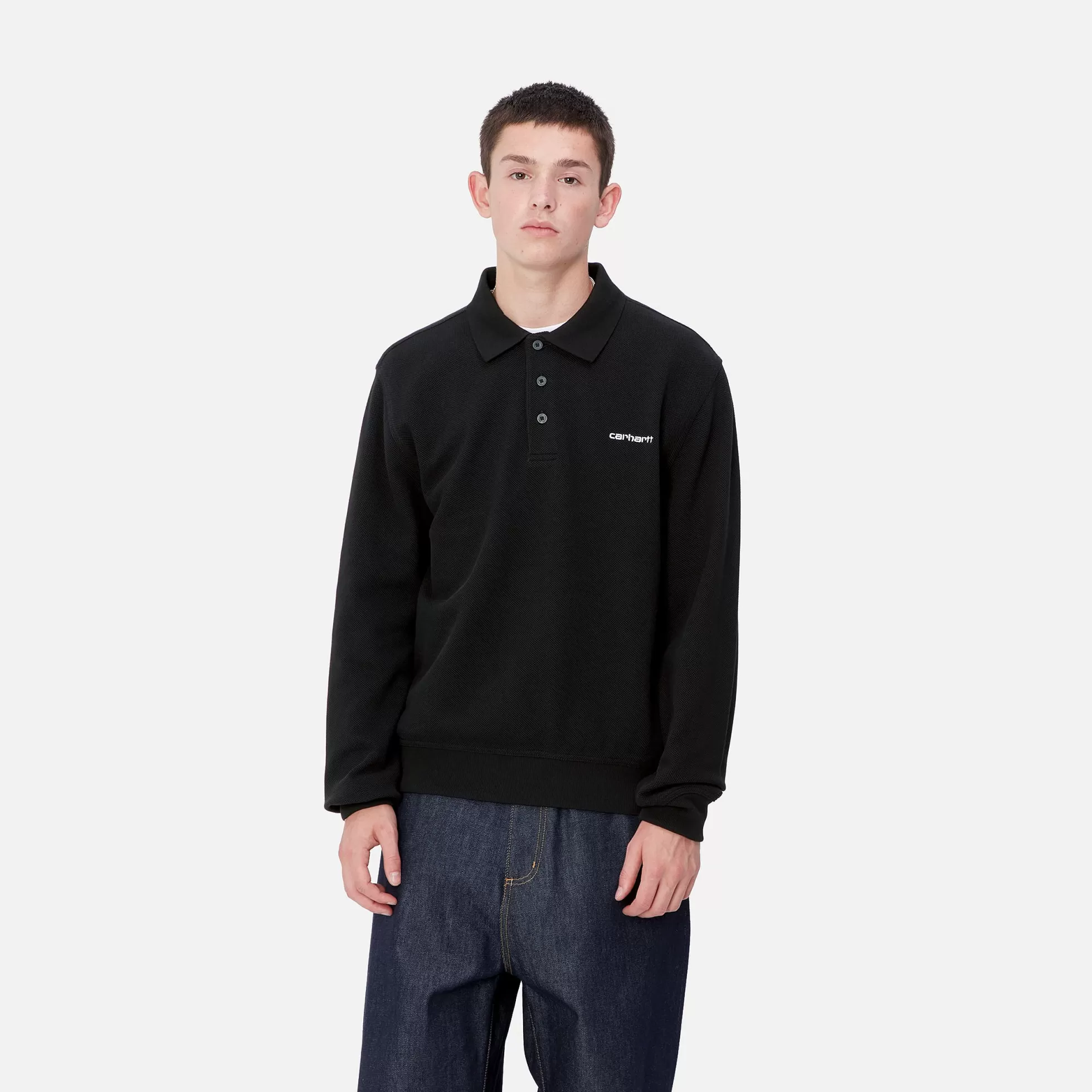 T-Shirts & Polos^Carhartt WIP L/S Vance Rugby Shirt Black / White