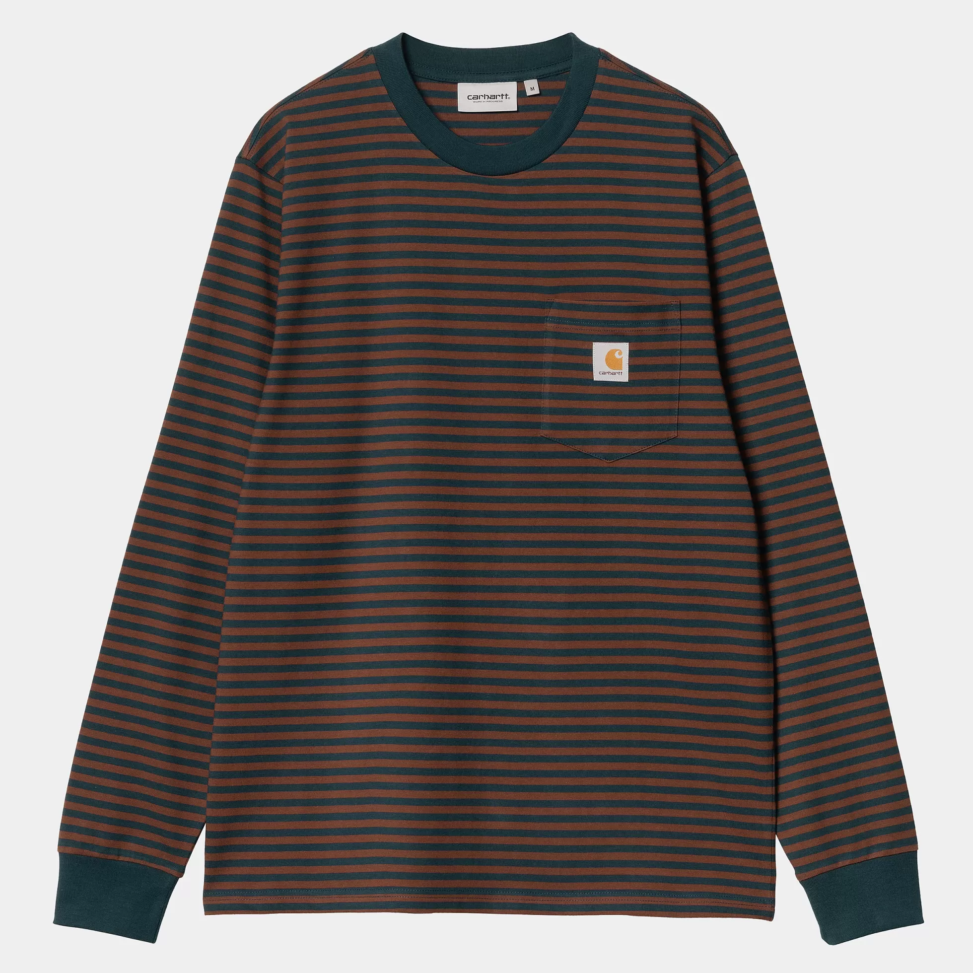 T-Shirts & Polos^Carhartt WIP L/S Verner Pocket T-Shirt Verner Stripe, Duck Blue / Offroad