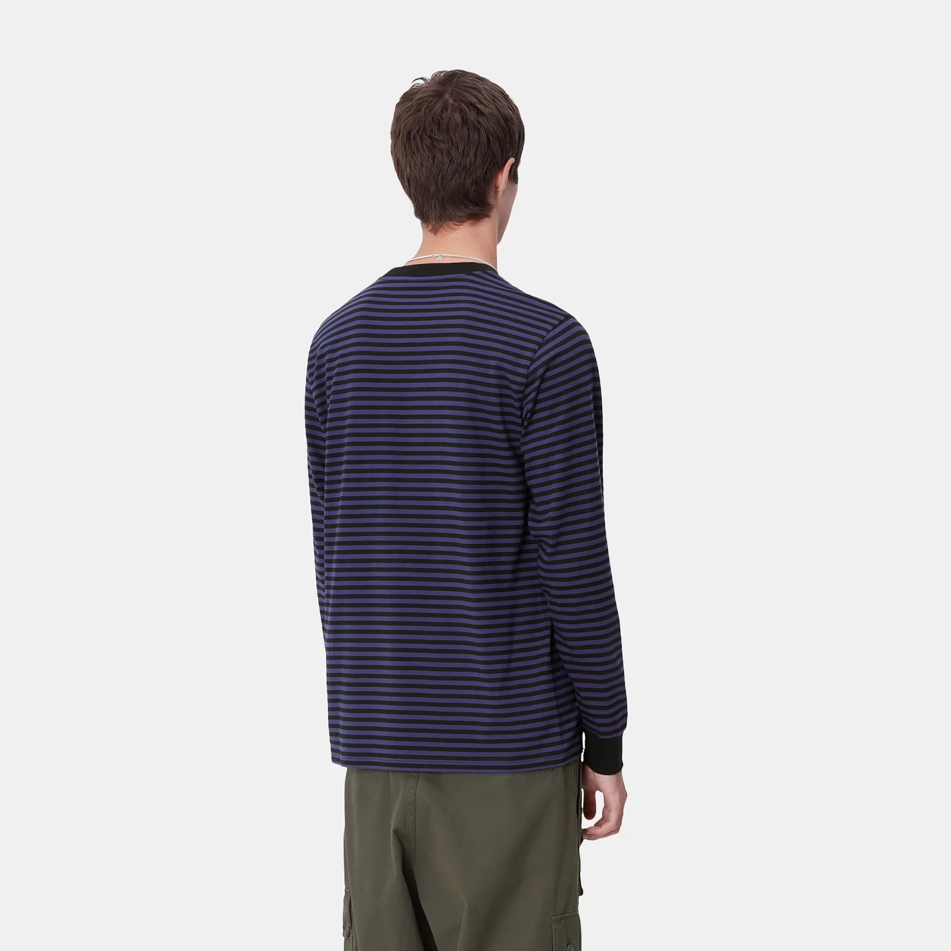 T-Shirts & Polos^Carhartt WIP L/S Verner Pocket T-Shirt Verner Stripe, Black / Aura