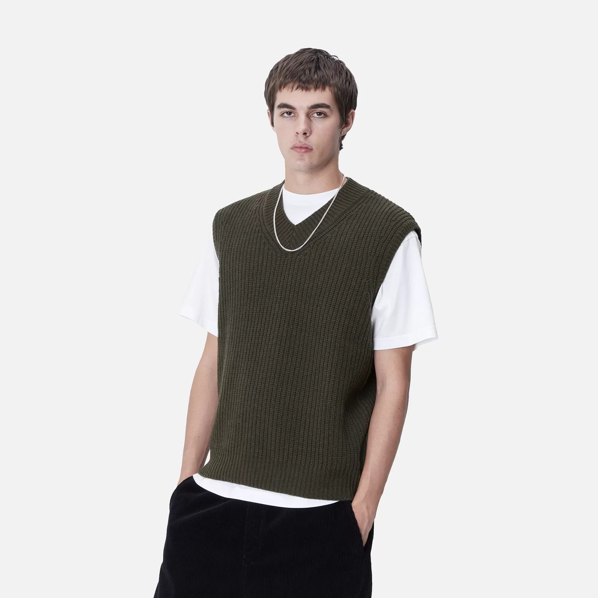 Mailles^Carhartt WIP Marlon Vest Sweater Office Green