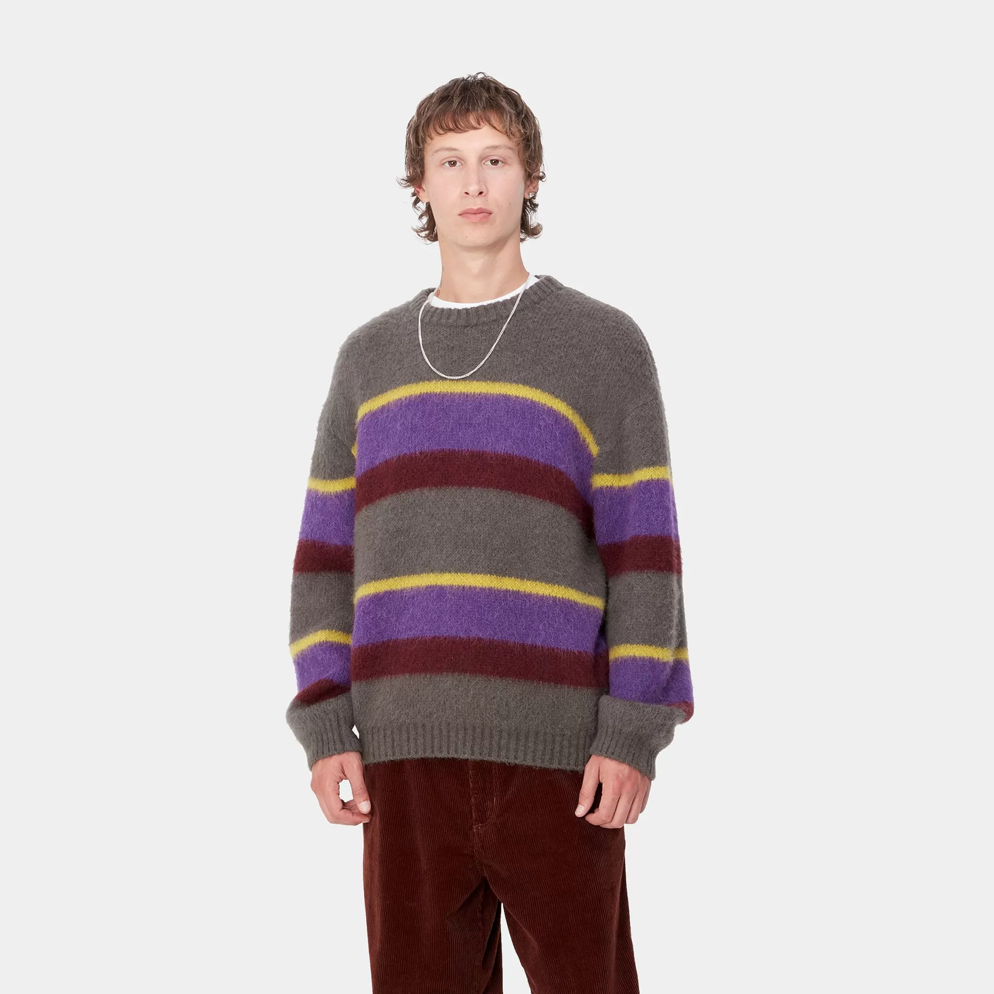 Mailles^Carhartt WIP Merton Sweater Sundling Stripe, Aura