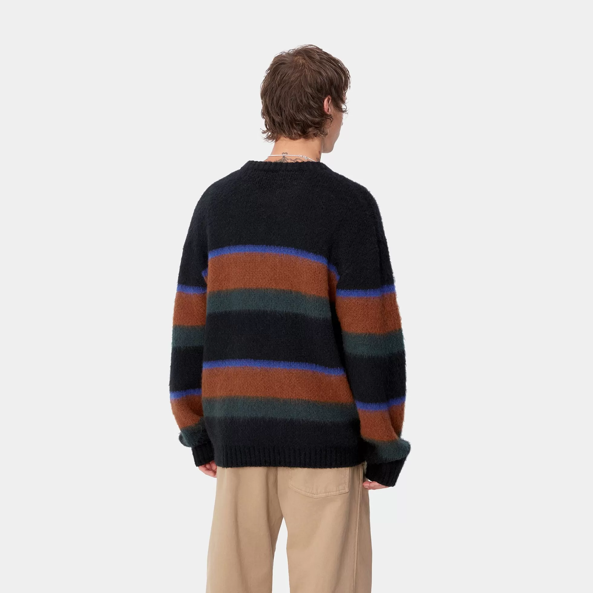 Mailles^Carhartt WIP Merton Sweater Sundling Stripe, Deep H Brown