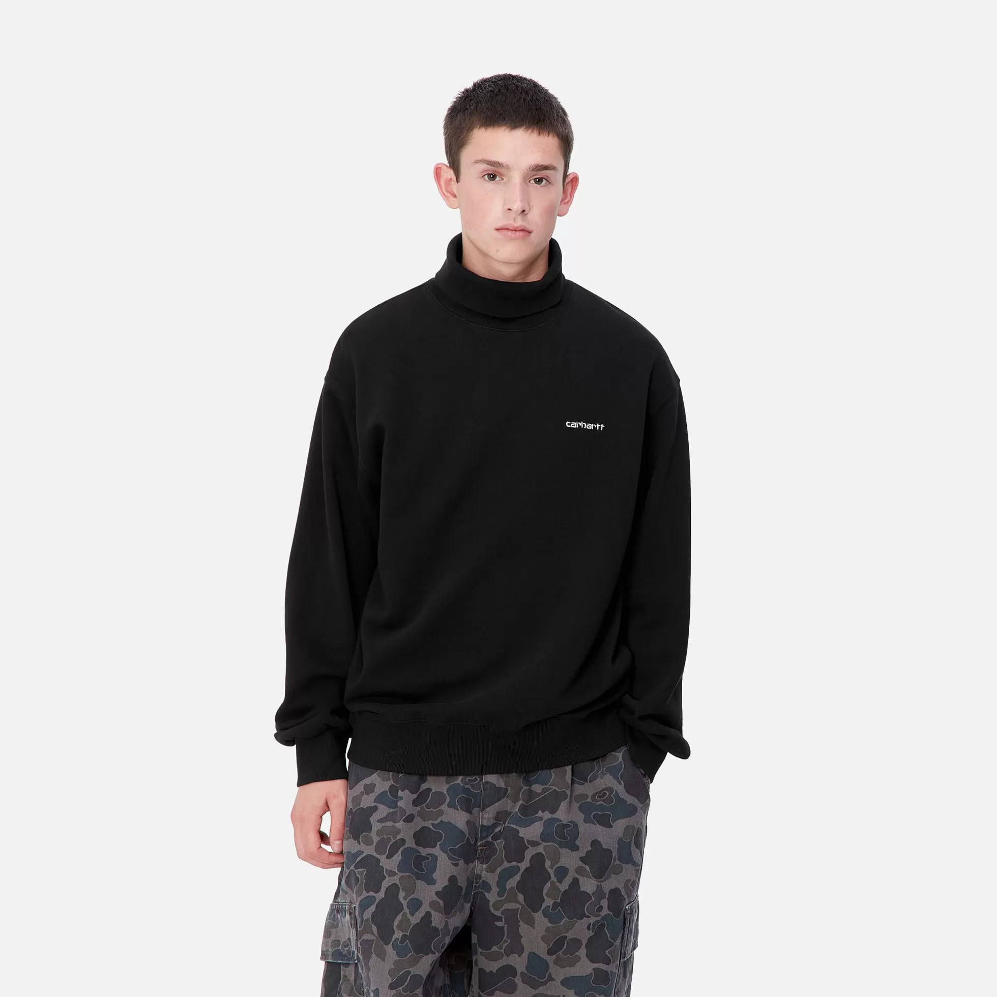 Sweats^Carhartt WIP Script Mockneck Sweat Black