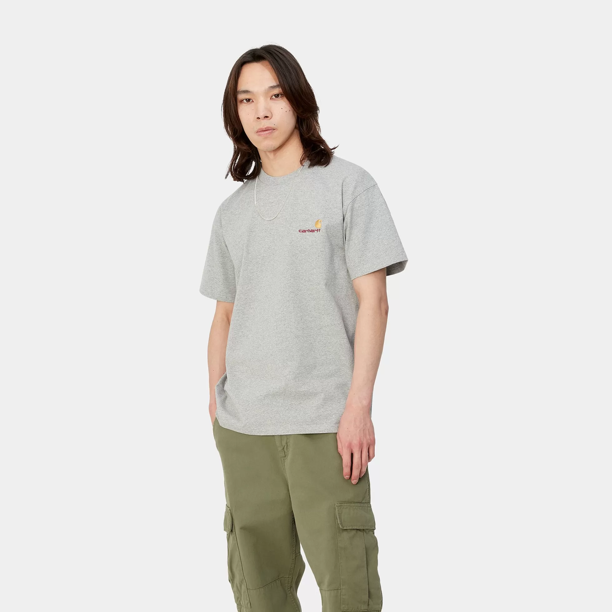 T-Shirts & Polos^Carhartt WIP S/S American Script T-Shirt Grey Heather