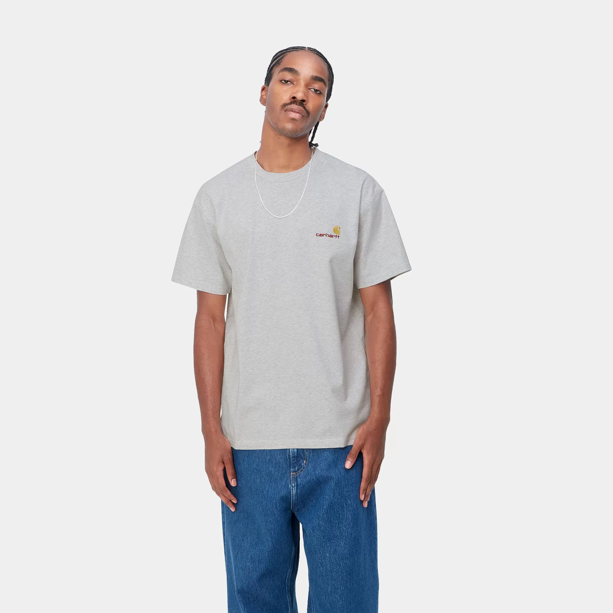 T-Shirts & Polos^Carhartt WIP S/S American Script T-Shirt Ash Heather