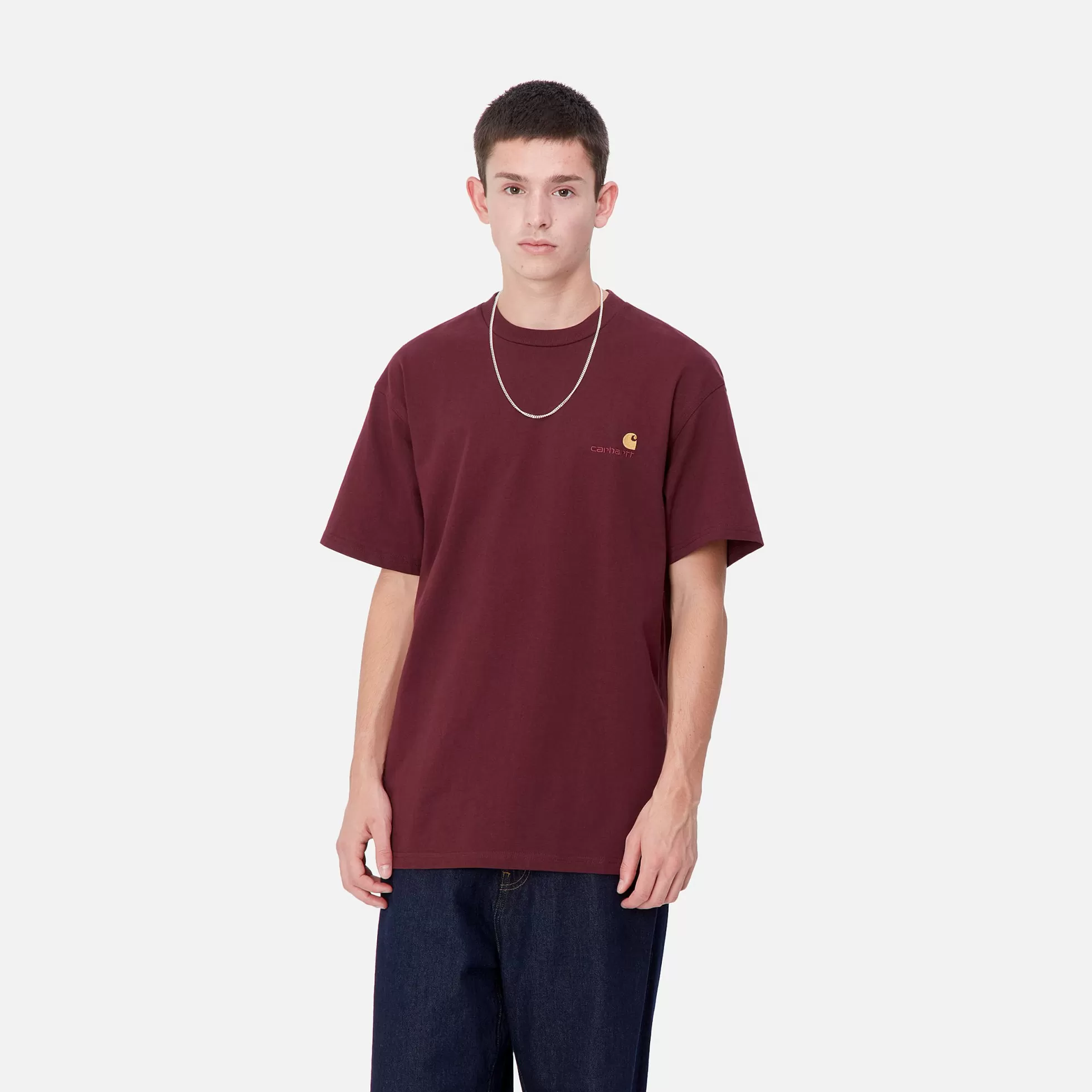 T-Shirts & Polos^Carhartt WIP S/S American Script T-Shirt Malbec