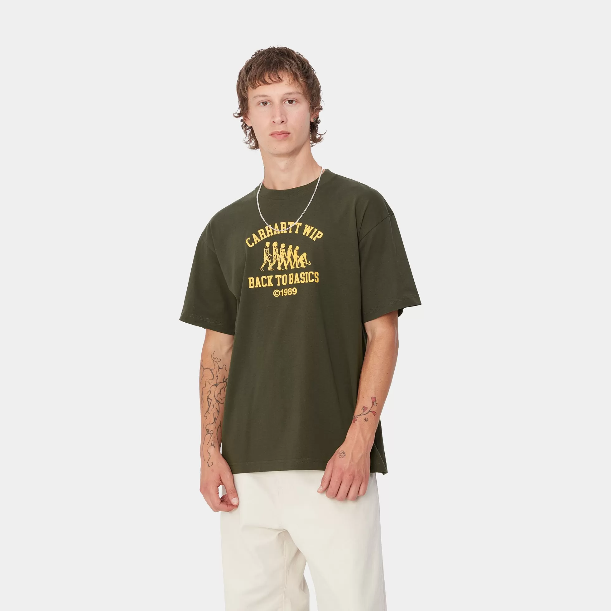 T-Shirts & Polos^Carhartt WIP S/S Basics T-Shirt Office Green / Winter Spice