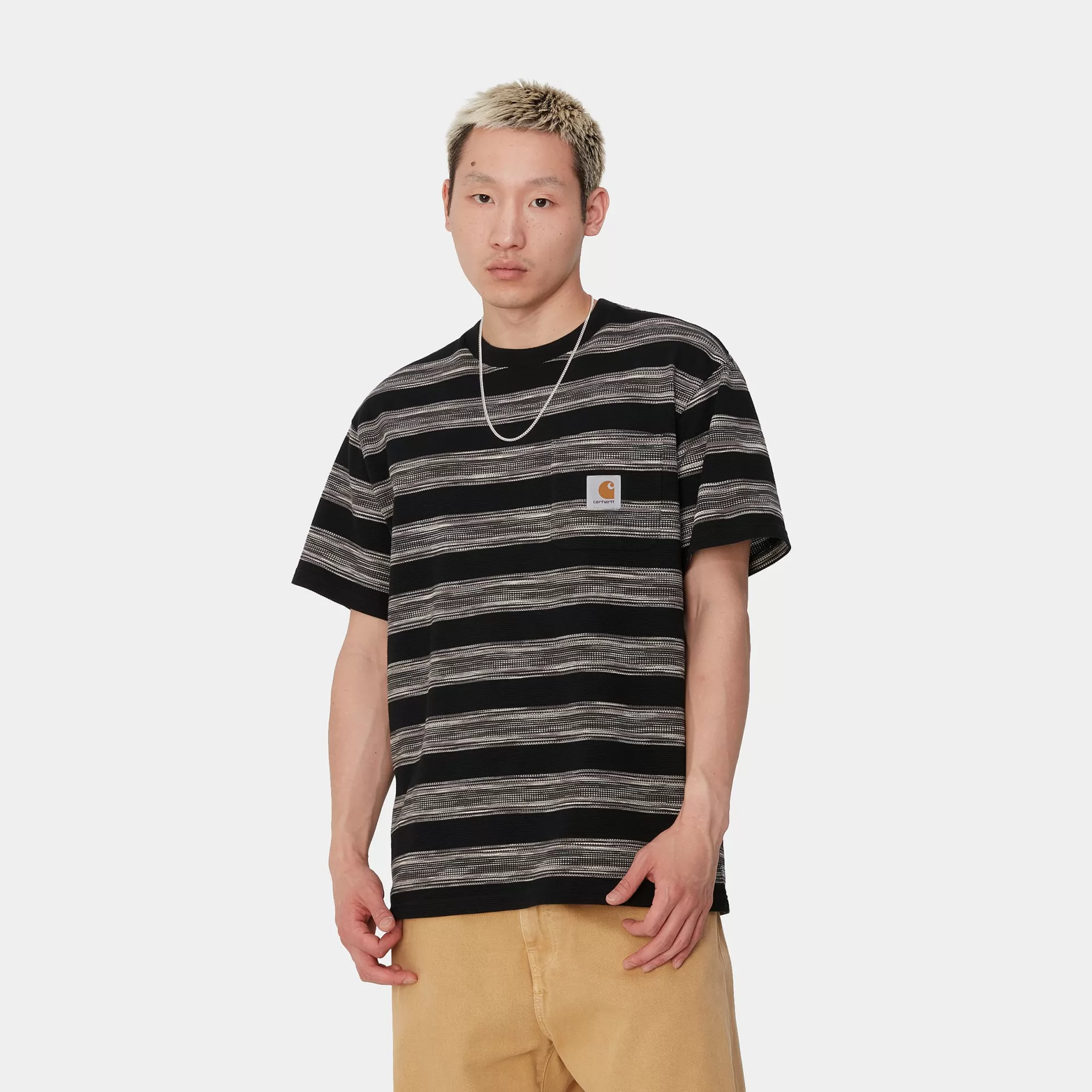 T-Shirts & Polos^Carhartt WIP S/S Dodson Pocket T-Shirt Dodson Stripe Horizontal, Black