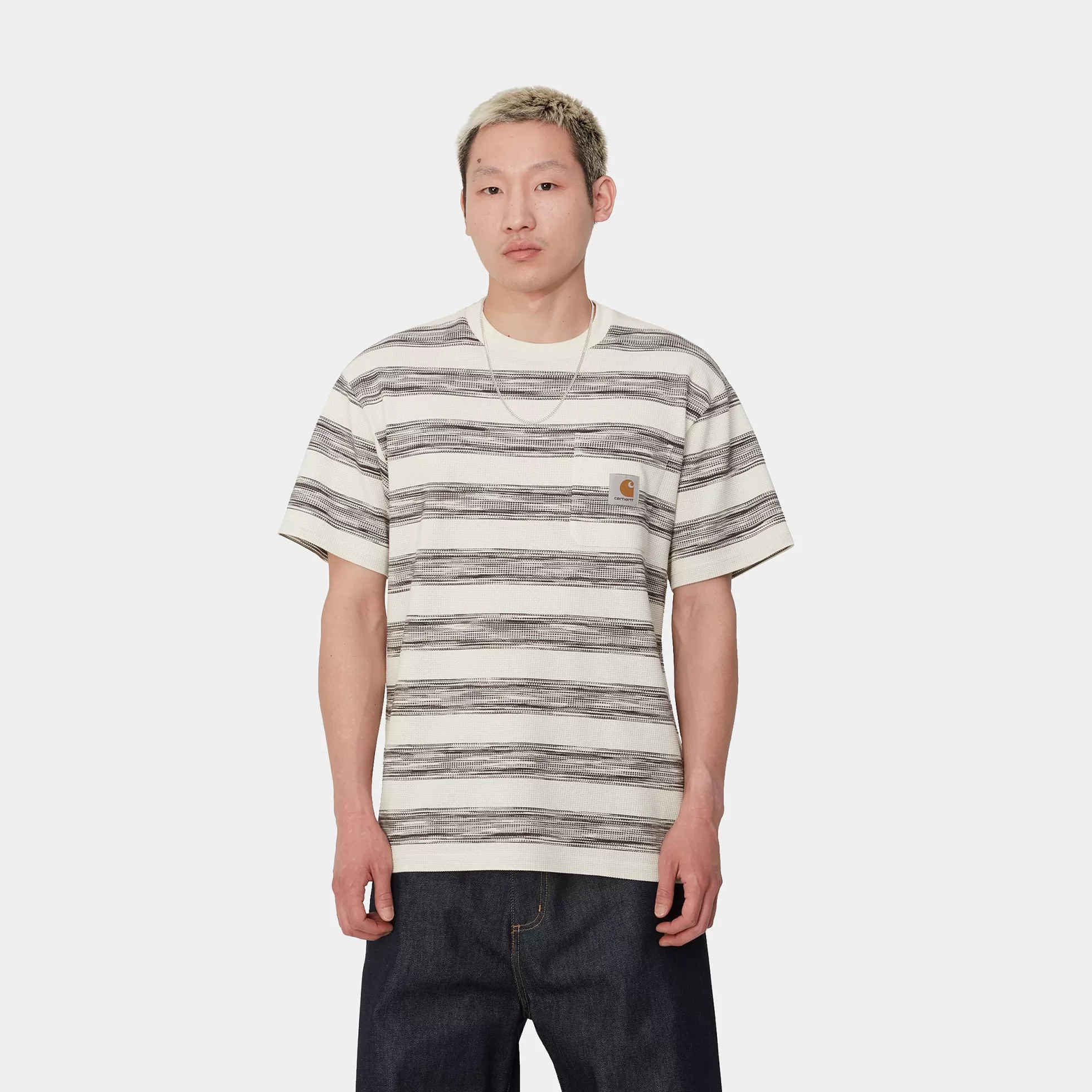 T-Shirts & Polos^Carhartt WIP S/S Dodson Pocket T-Shirt Dodson Stripe Horizontal, Natural