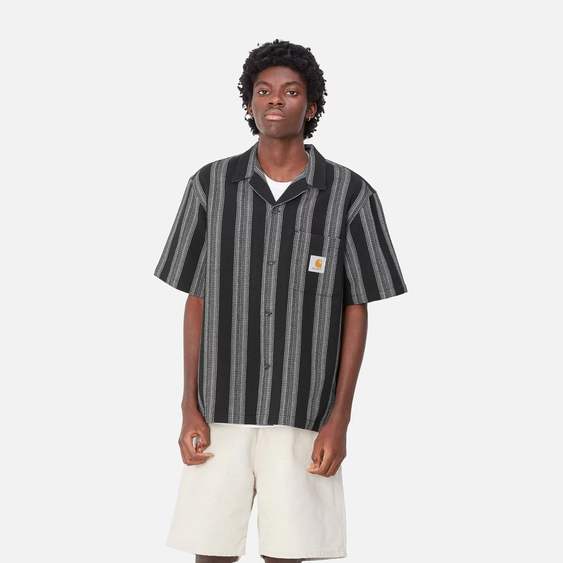 Chemises^Carhartt WIP S/S Dodson Shirt Dodson Stripe, Black