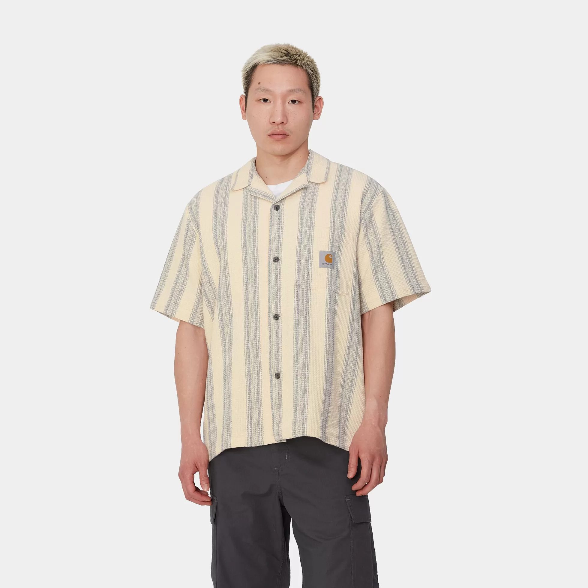 Chemises^Carhartt WIP S/S Dodson Shirt Dodson Stripe, Natural