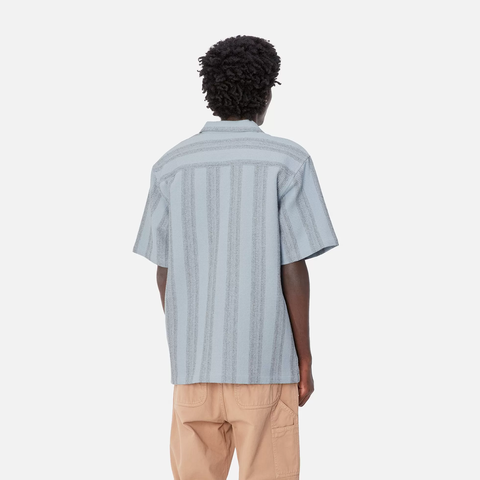 Chemises^Carhartt WIP S/S Dodson Shirt Dodson Stripe, Misty Sky