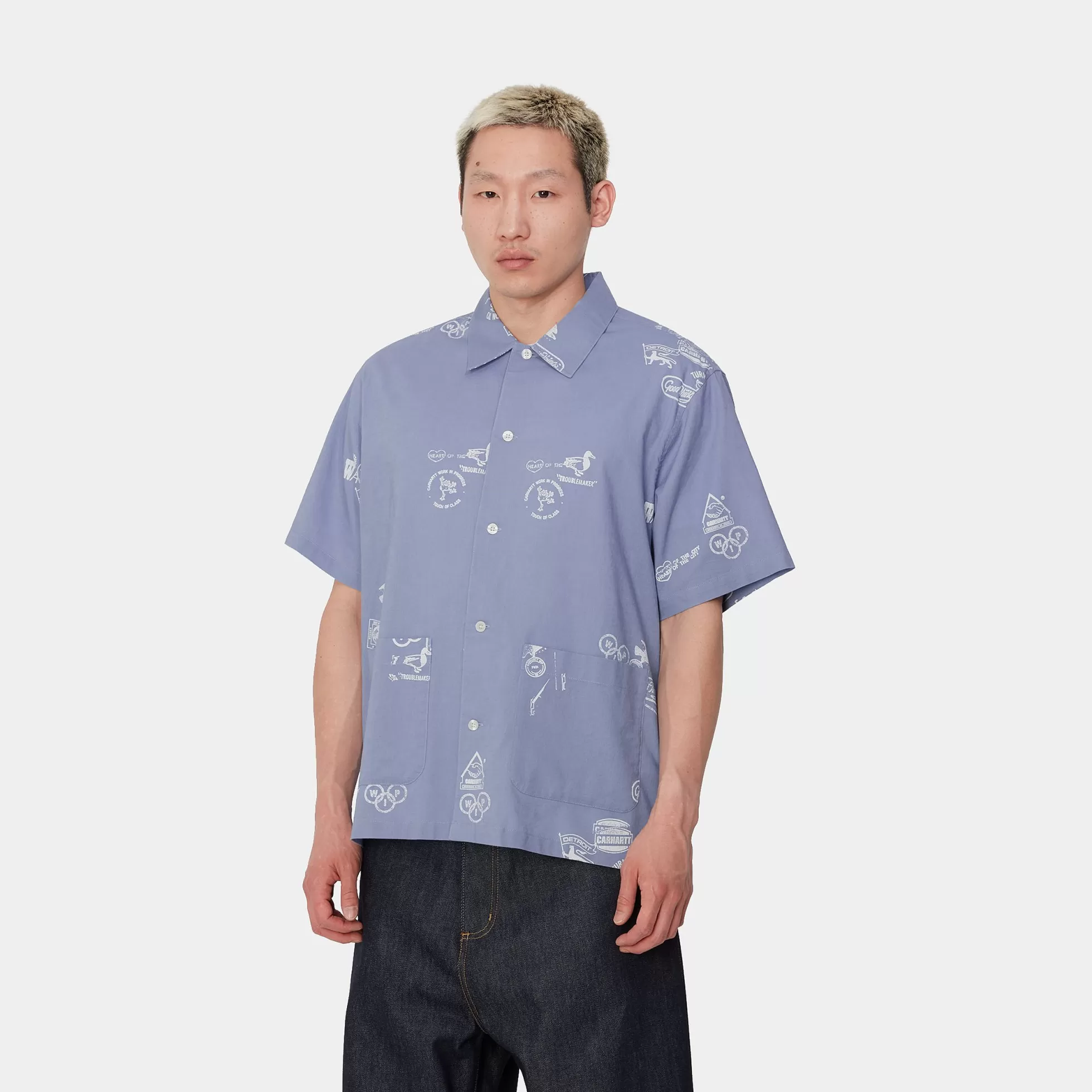 Chemises^Carhartt WIP S/S Stamp Shirt Stamp Print, Charm Blue