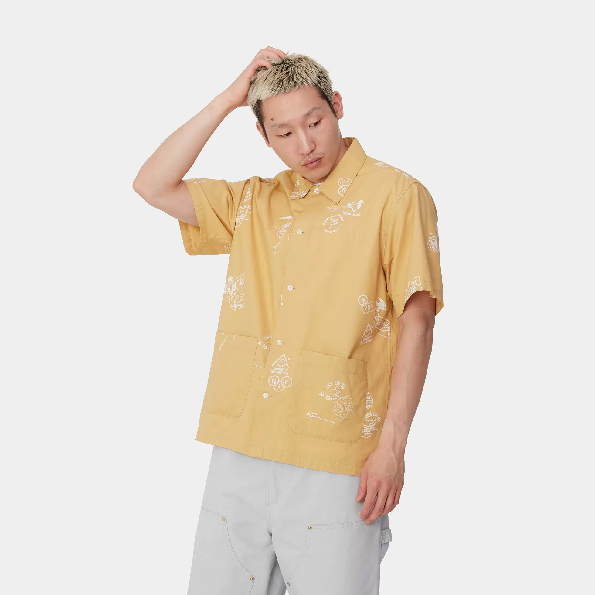 Chemises^Carhartt WIP S/S Stamp Shirt Stamp Print, Bourbon