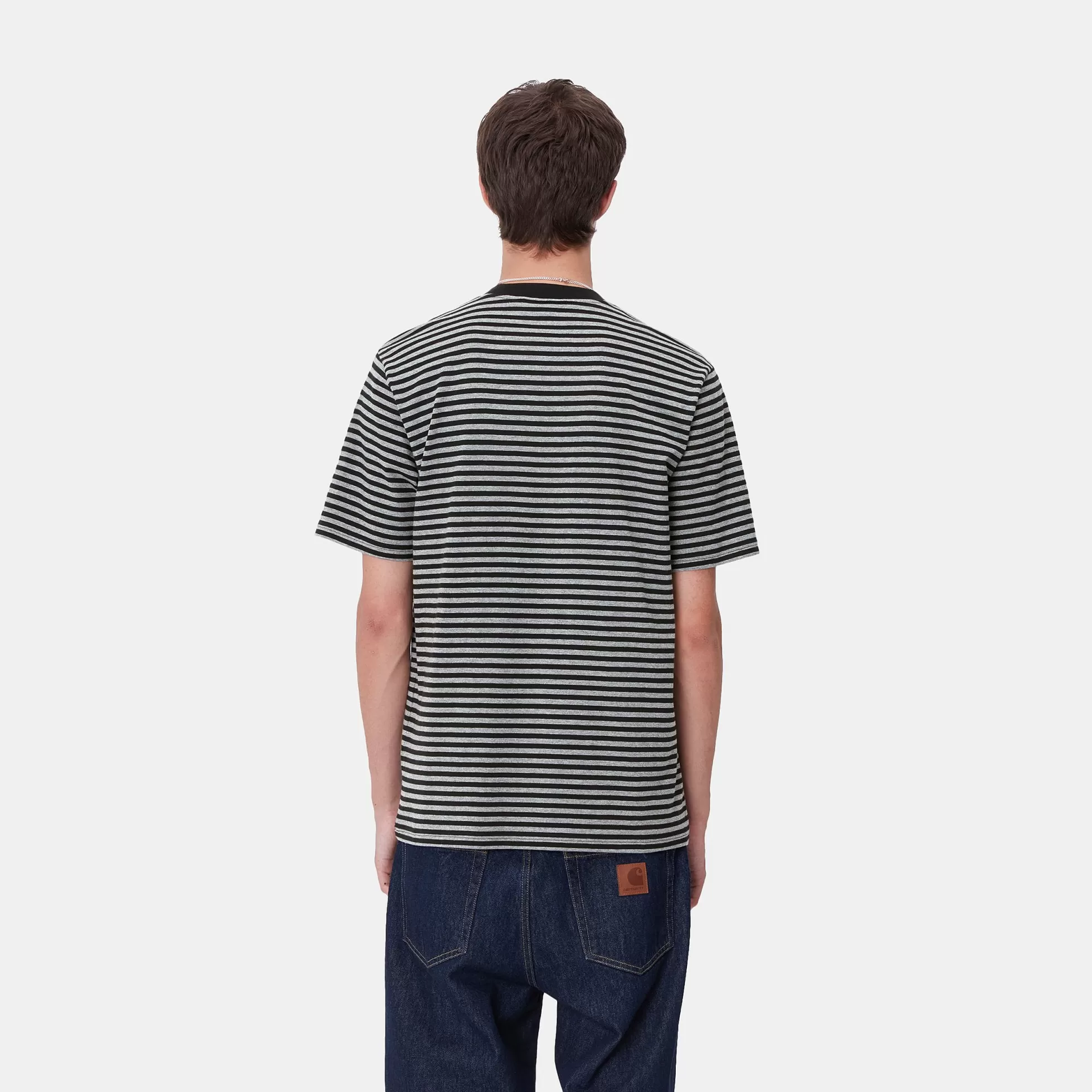 T-Shirts & Polos^Carhartt WIP S/S Verner Pocket T-Shirt Verner Stripe, Black / Dark Grey Heather