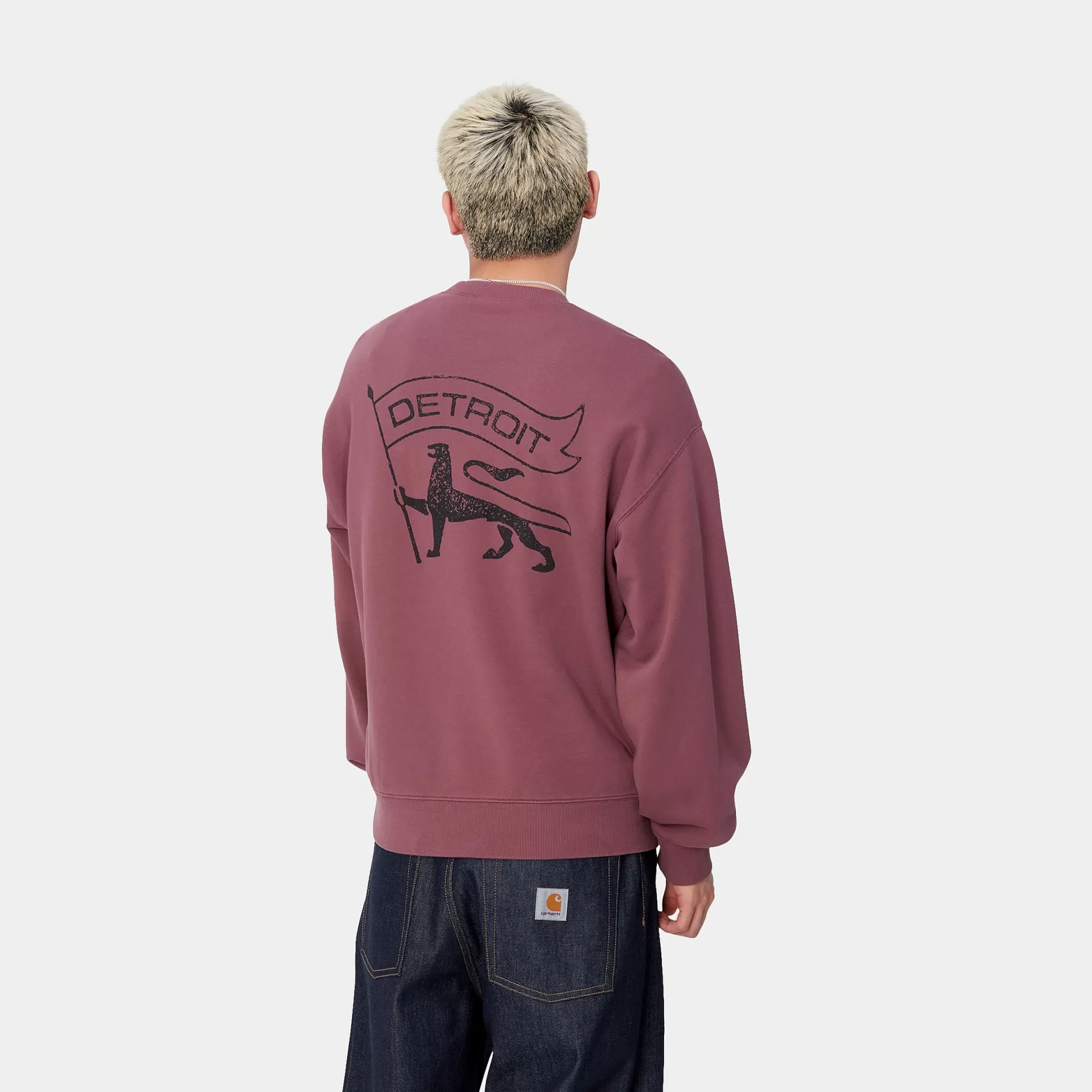 Sweats^Carhartt WIP Stamp Sweat Dusty Fuchsia / Black