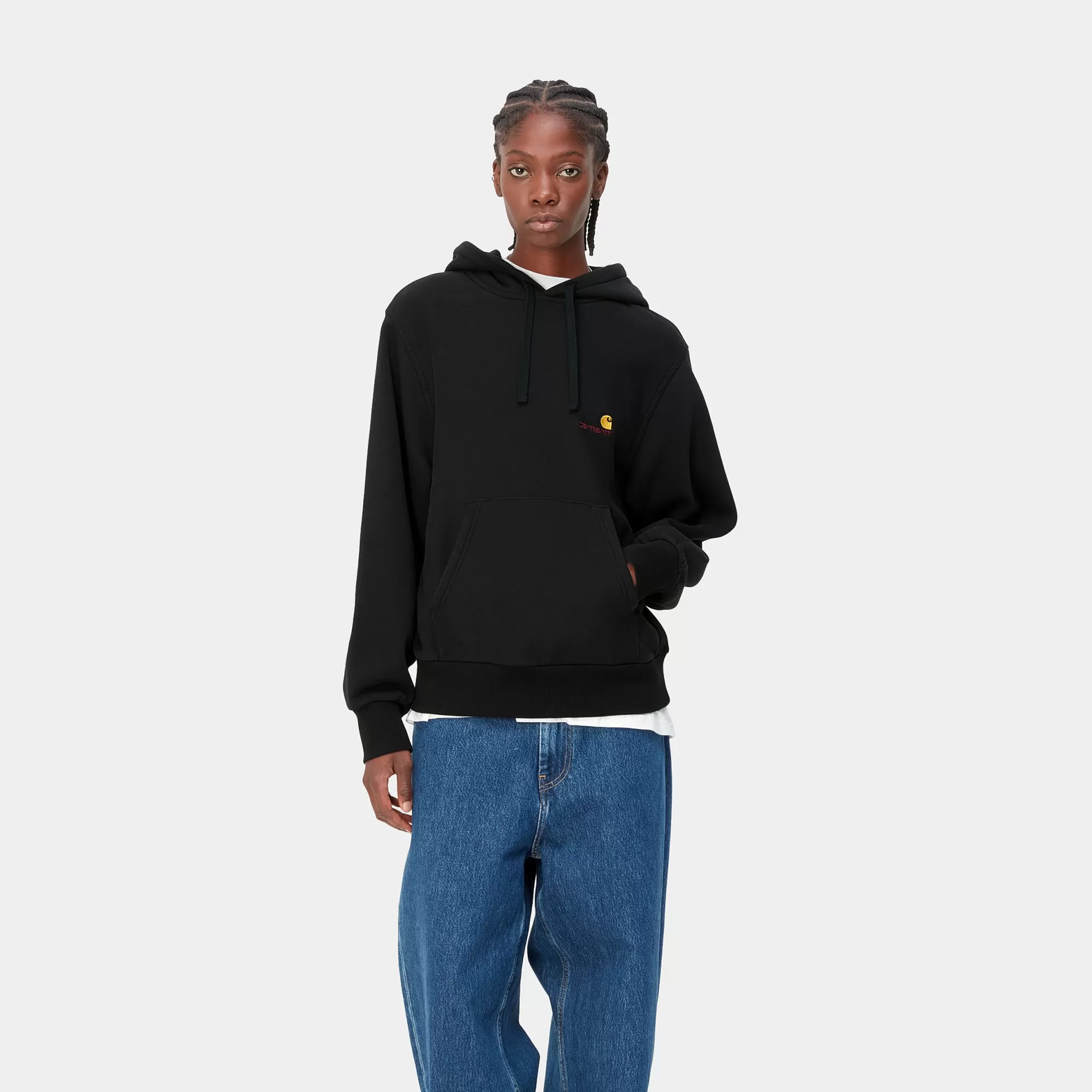 Sweats^Carhartt WIP W' Hooded American Script Sweatshirt Black