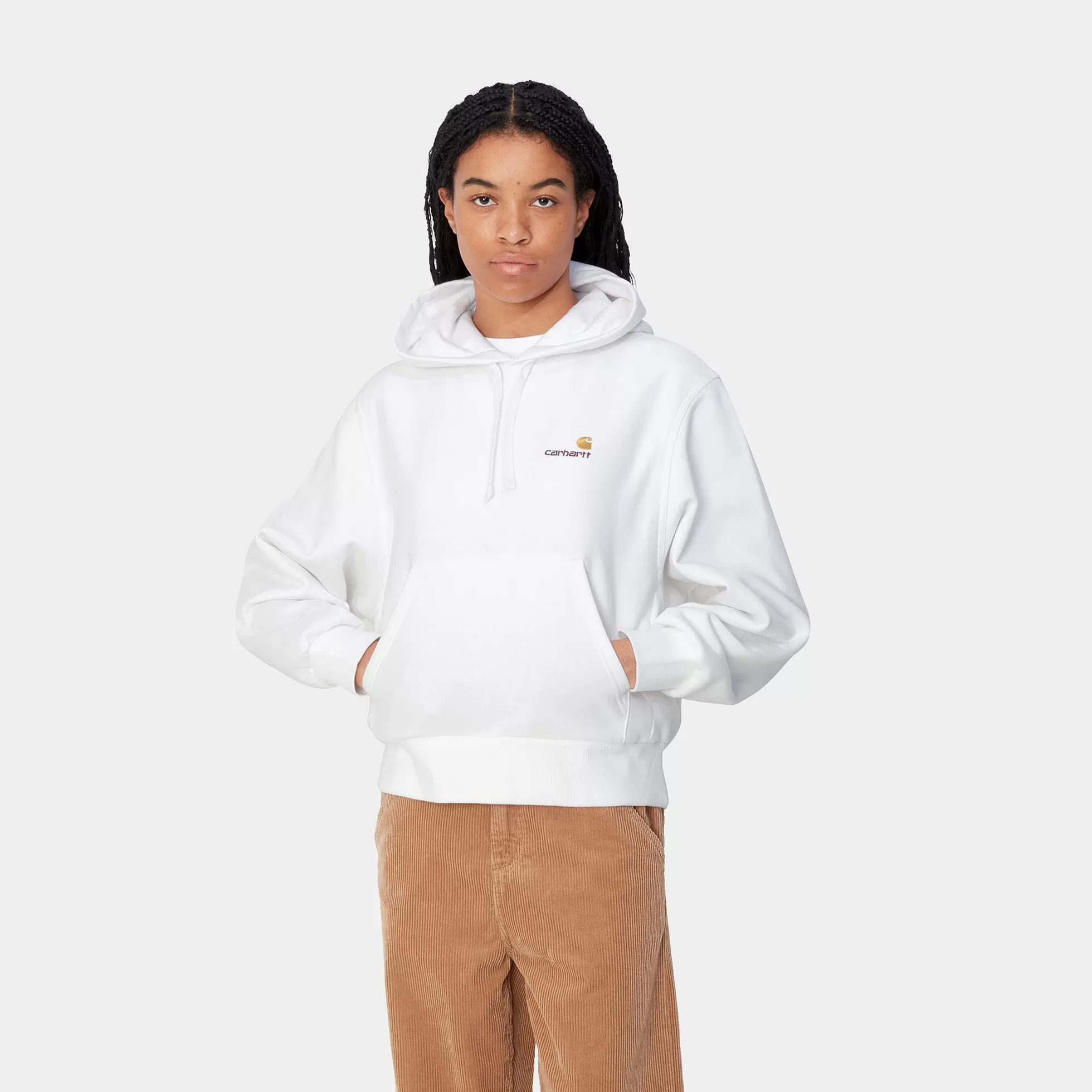 Sweats^Carhartt WIP W' Hooded American Script Sweatshirt White