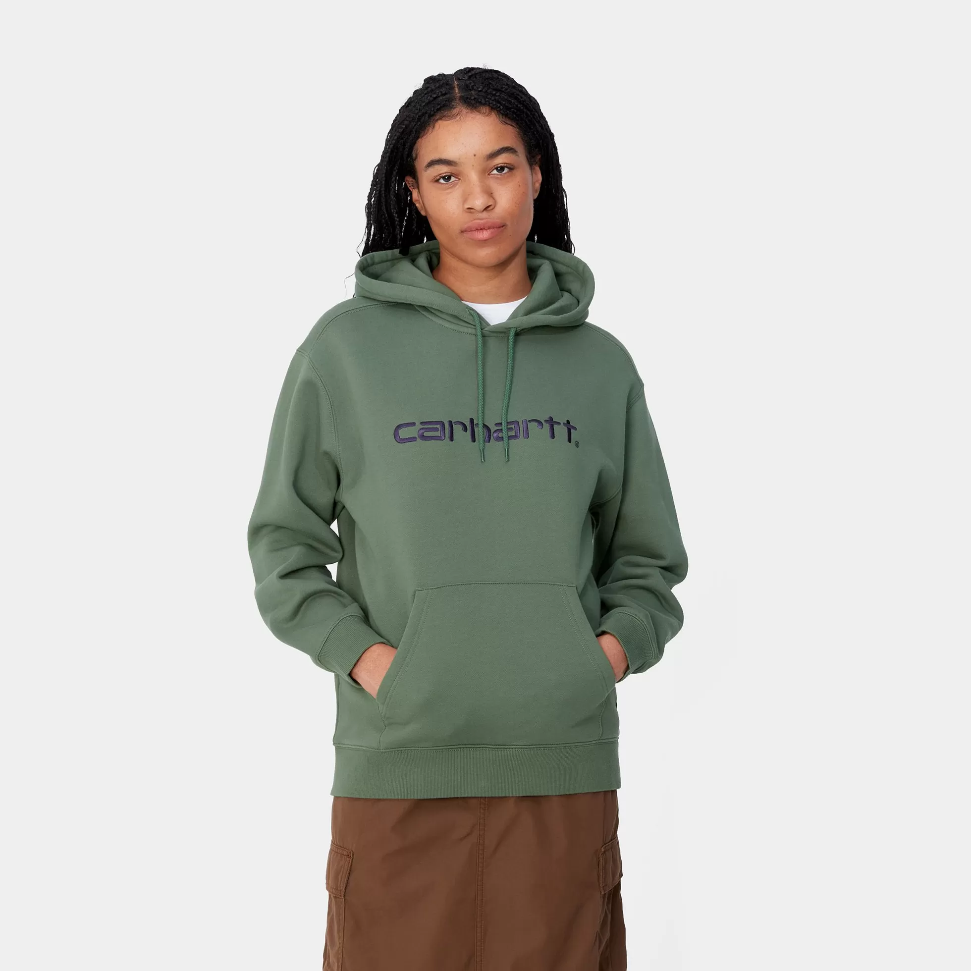 Sweats^Carhartt WIP W' Hooded Carhartt Sweatshirt Duck Green / Aura