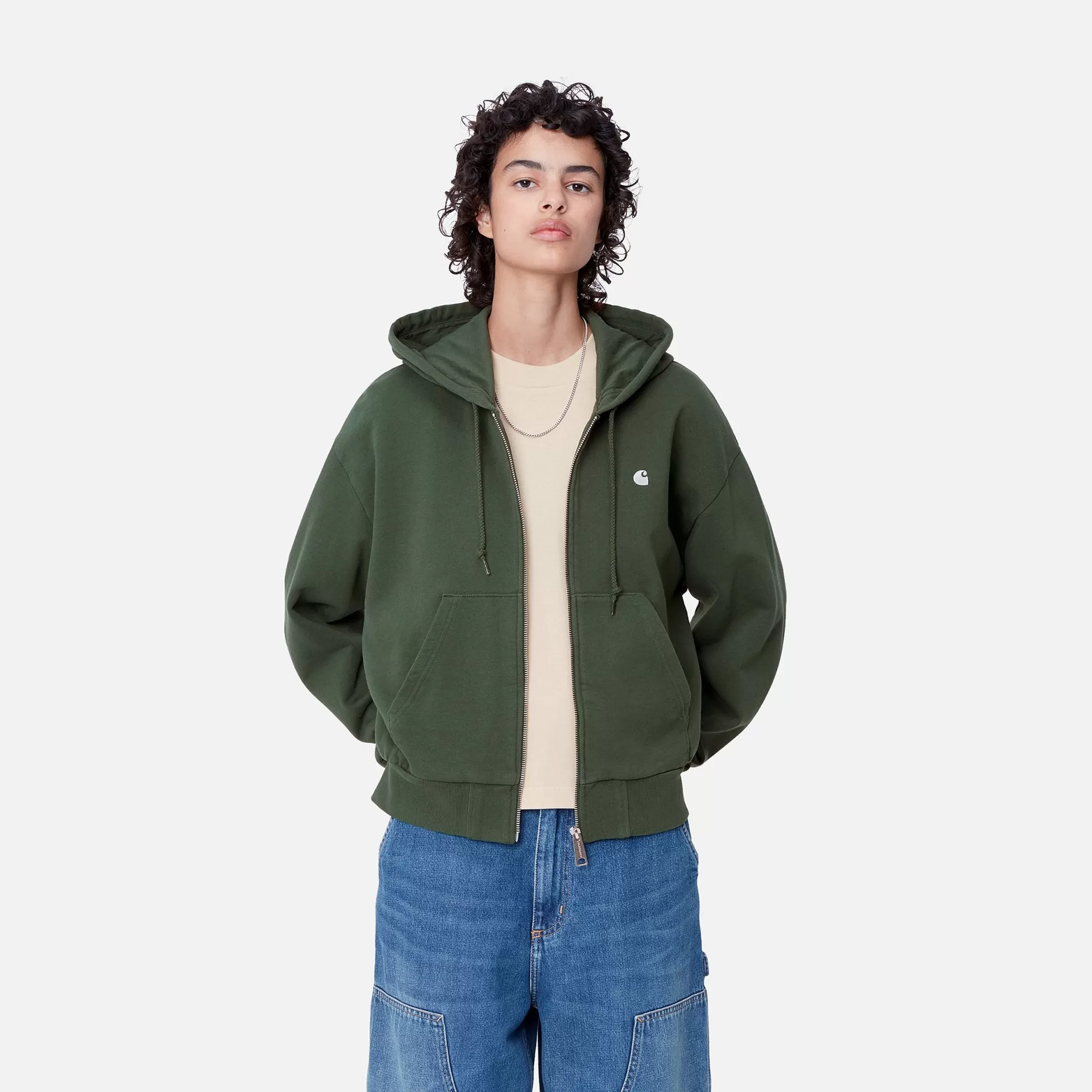 Sweats^Carhartt WIP W' Hooded Casey Jacket Sycamore Tree / Silver