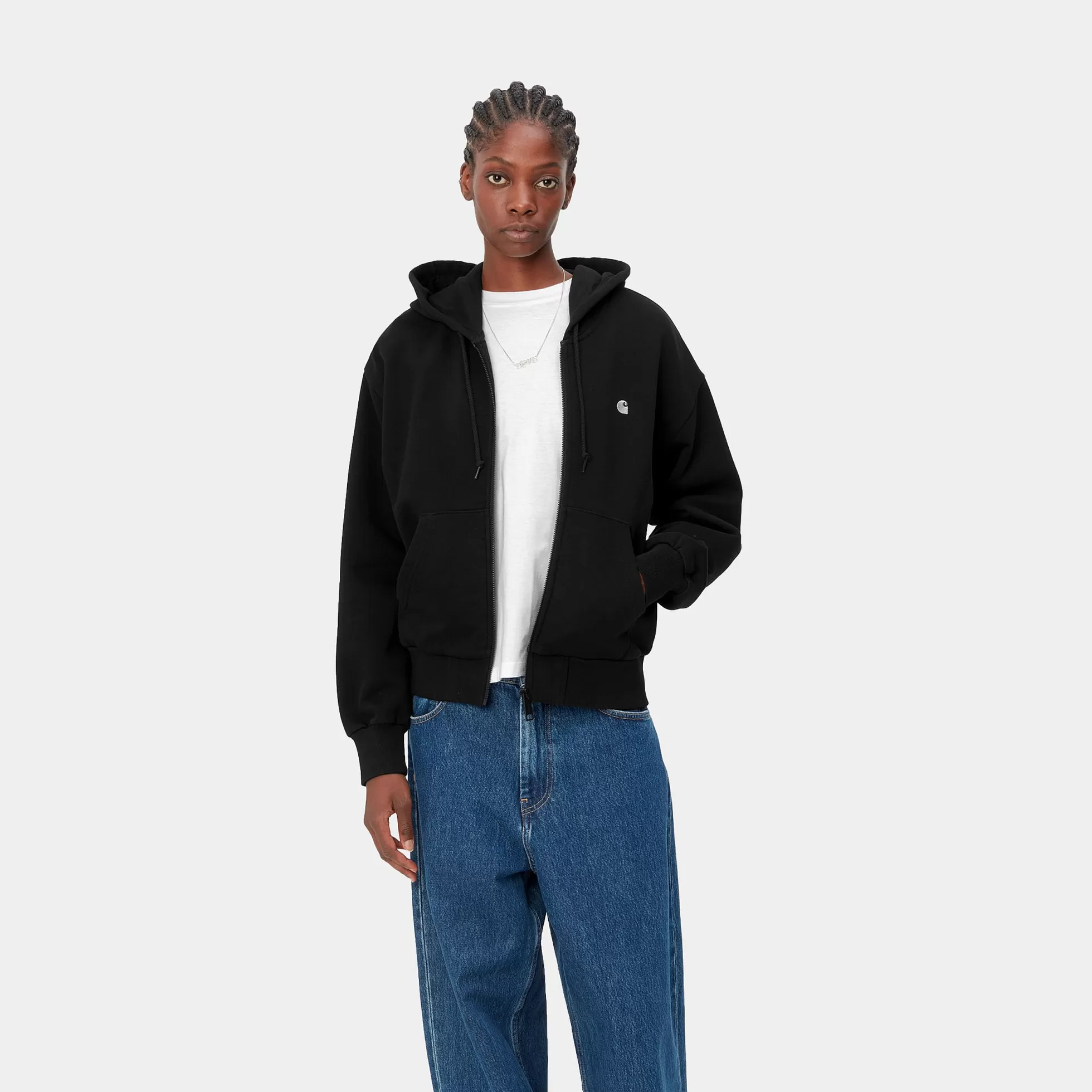 Sweats^Carhartt WIP W' Hooded Casey Jacket Black / Silver