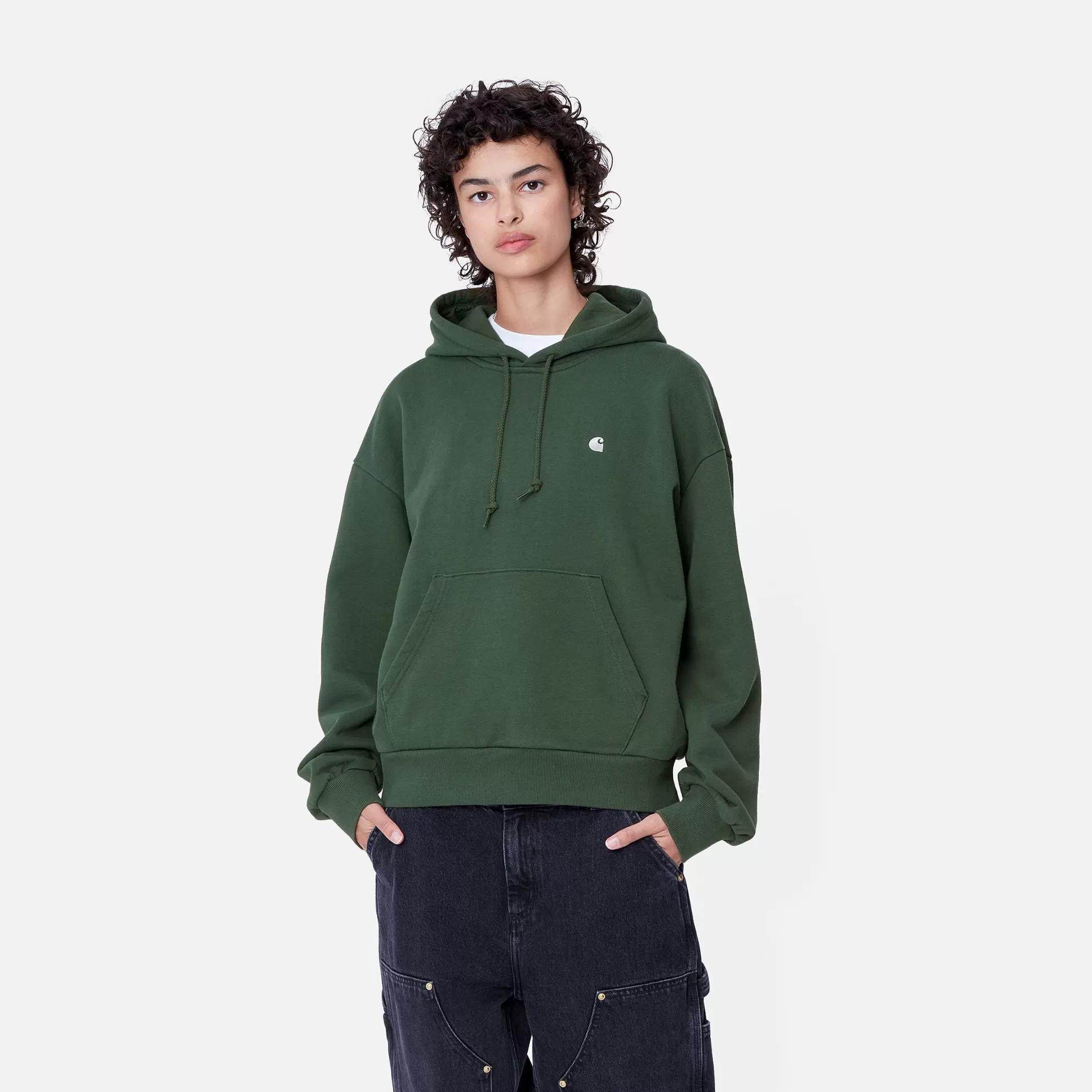 Sweats^Carhartt WIP W' Hooded Casey Sweatshirt Sycamore Tree / Silver