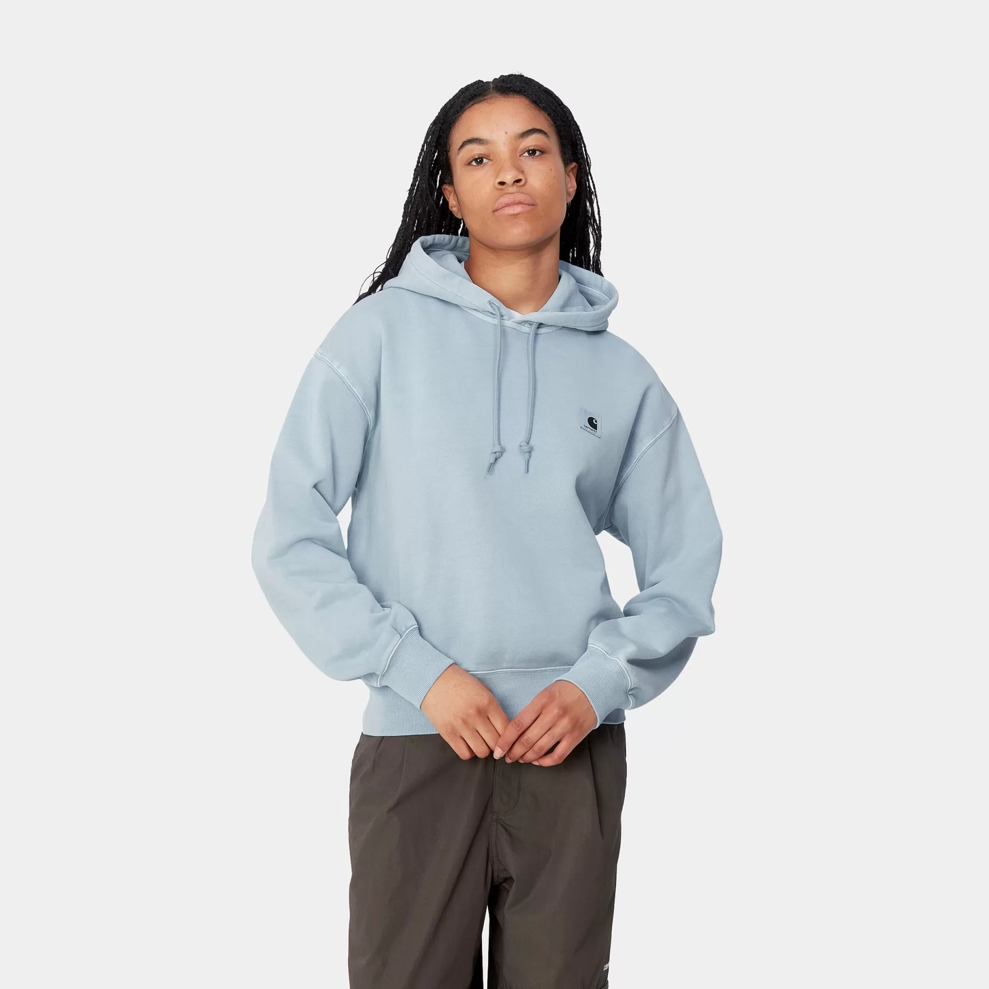 Sweats^Carhartt WIP W' Hooded Nelson Sweatshirt Dusty Ice