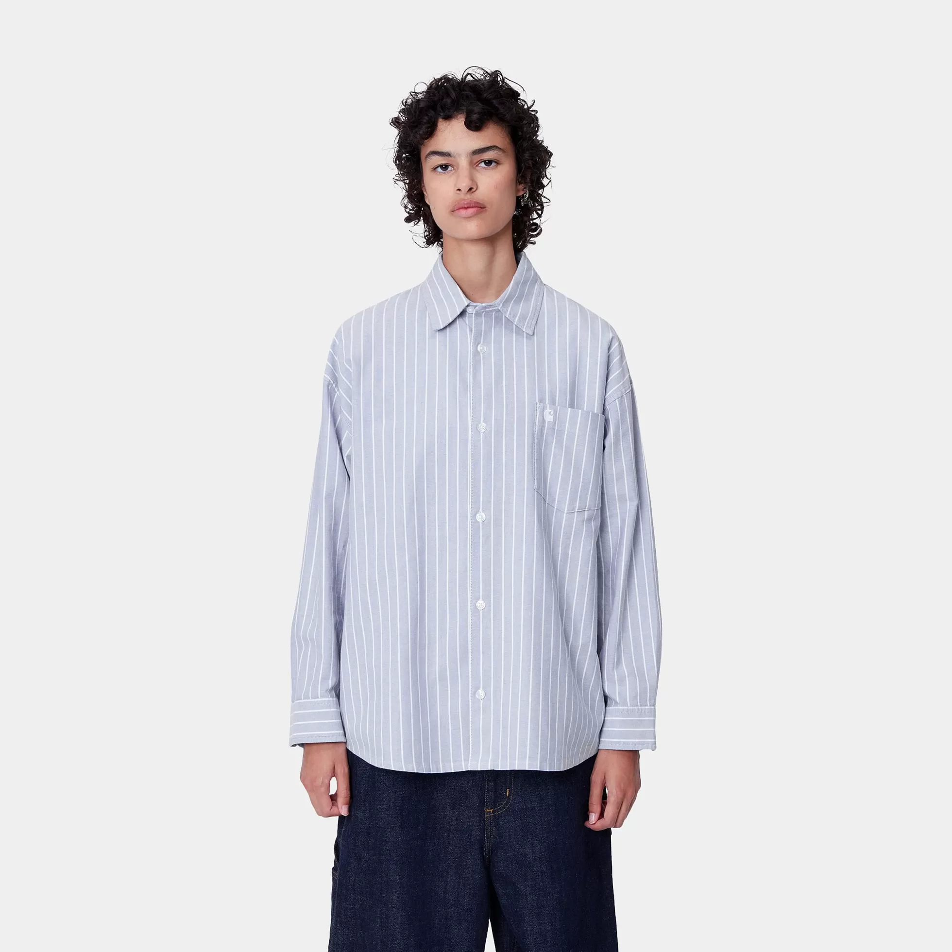 Chemises^Carhartt WIP W' L/S Dowlen Shirt Dowlen Stripe, Bleach / White