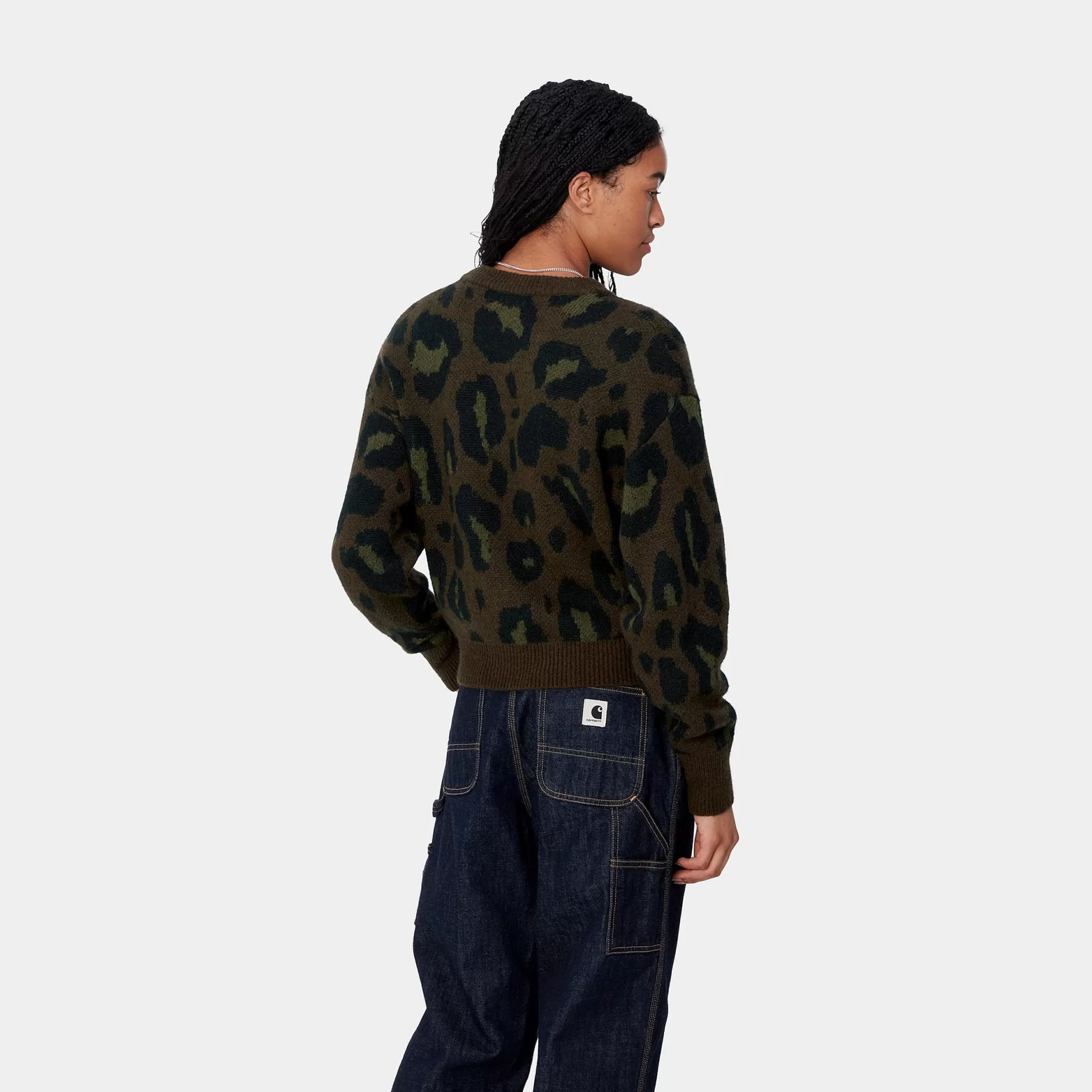 Mailles^Carhartt WIP W' Merton Sweater Camo Leo Jacquard, Tamarind