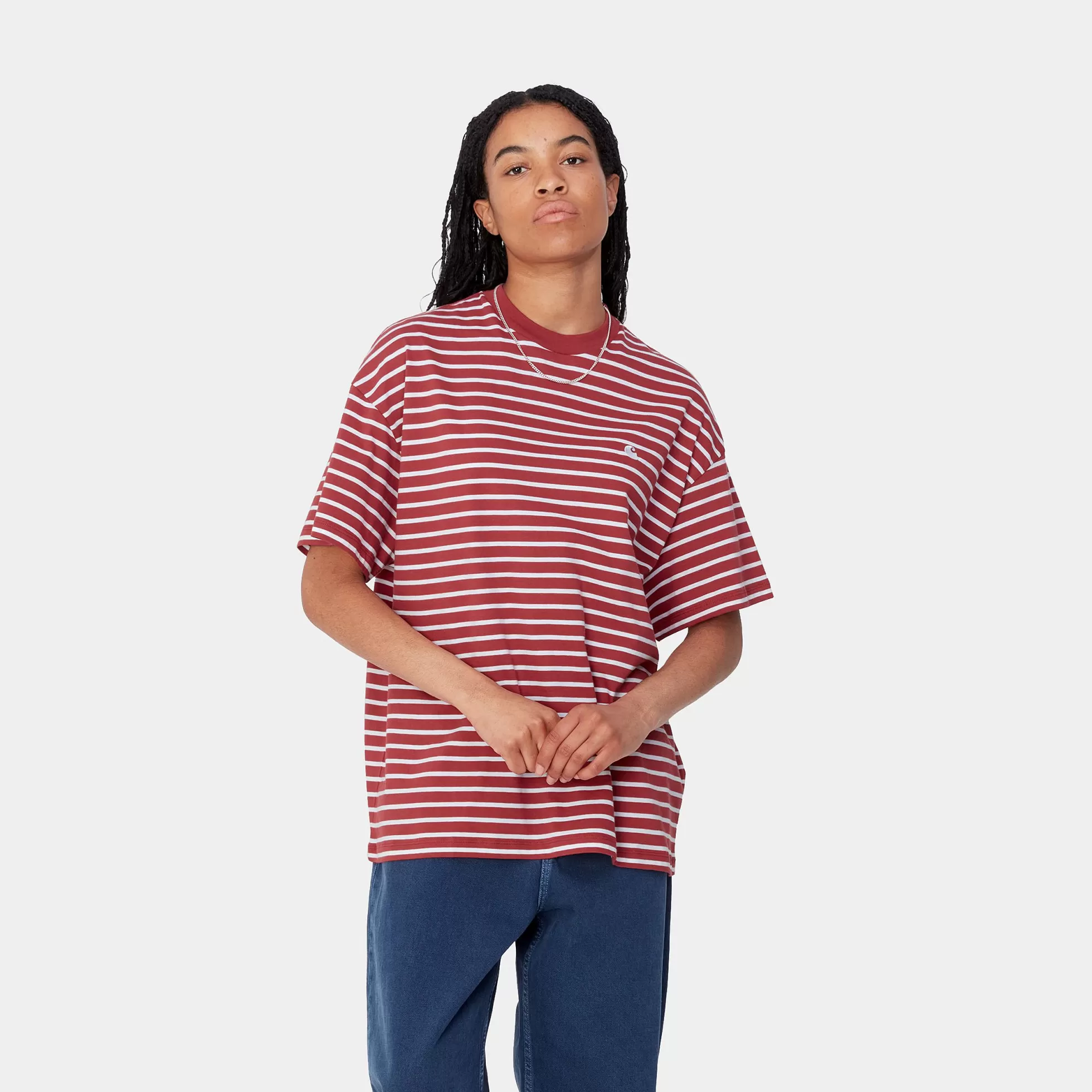 T-Shirts^Carhartt WIP W' S/S Bryna T-Shirt Bryna Stripe, Tuscany / White