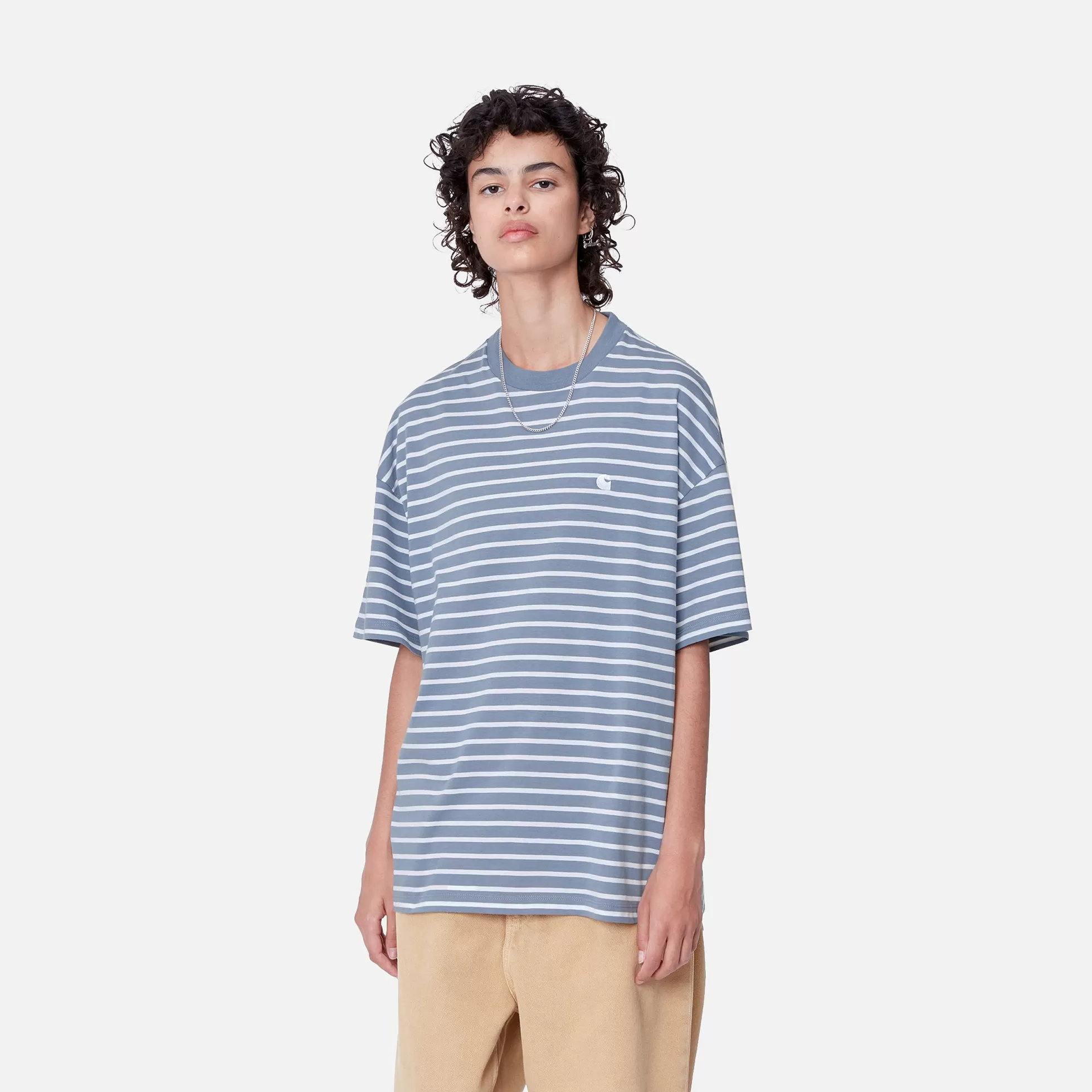 T-Shirts^Carhartt WIP W' S/S Bryna T-Shirt Bryna Stripe, Charm Blue / White