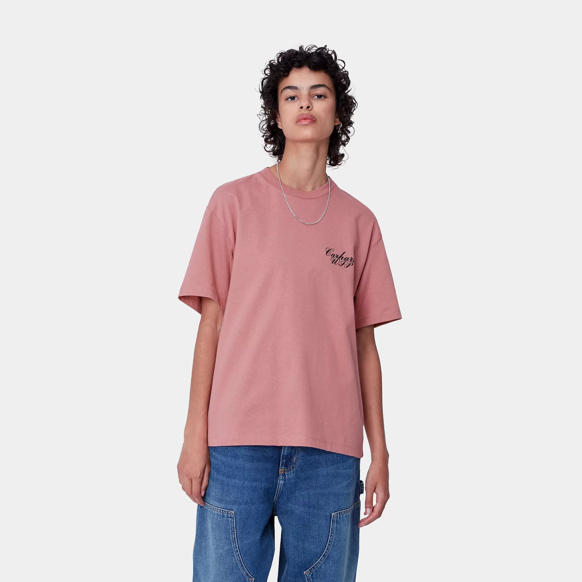 T-Shirts^Carhartt WIP W' S/S Exchange T-Shirt Dusty Rose / Black