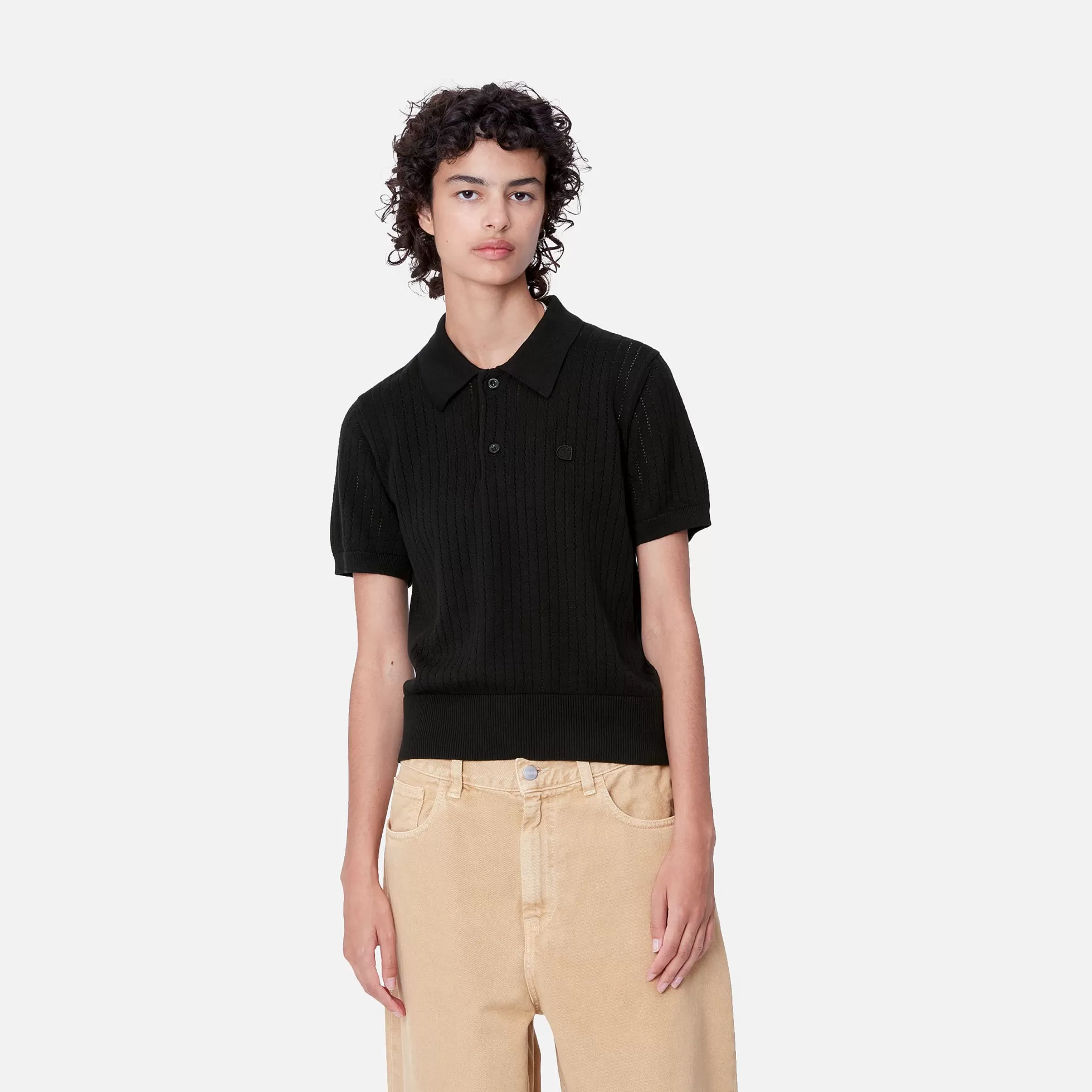 Mailles^Carhartt WIP W' S/S Norlina Polo Black